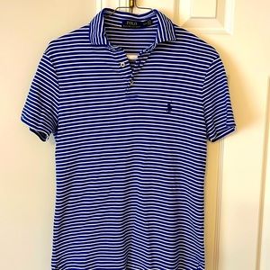 Blue and white stripe Polo, Ralph Lauren, collared shirt